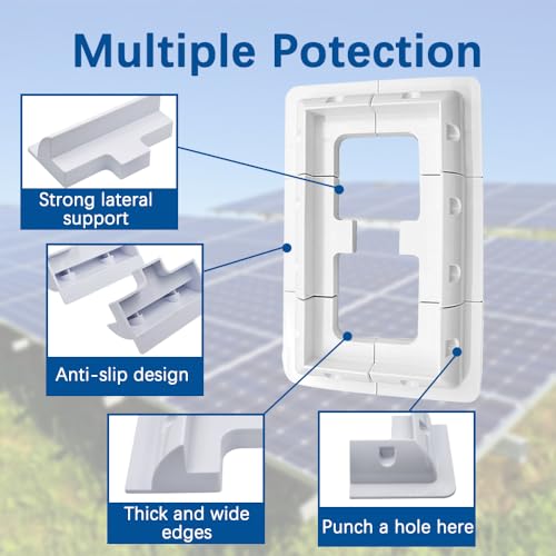 4pcs Solar Panel Mounting Brackets Kit, Dill-Free, UV Resistant, for RV, Truck, Camper, Boat (4 pcs Corner mounting Brackets, White)
