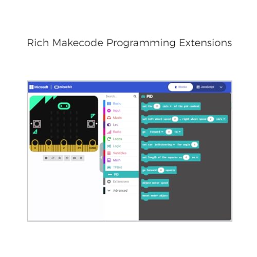 ELECFREAKS microbit Tpbot-Edu Version Kit Precise Control Angles and Directions Suitable for STEM Project, BBC Micro:bit DIY Coding Car with Wiki Tutorial(Without Micro:bit)