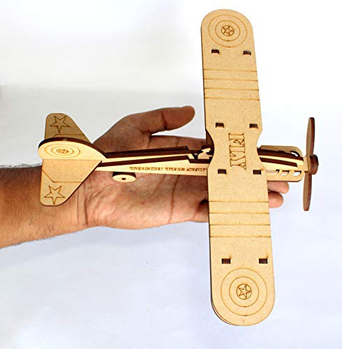 StonKraft 3D DIY MDF Puzzle - Glider Aeroplane Retro Plane Model | Wooden Puzzle, DIY, Build Your own, Construction Toy, Modeling Kit