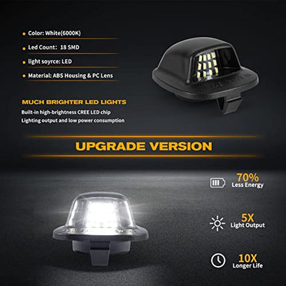 POPMOTORZ LED License Plate Lights Assembly Compatible With 1994-2004 Nissan Xterra & 1998-2004 Nissan Frontier - Powered by 18SMD, White - size: For Nissan Xterra 1994-2004，Frontier 1998-2004
