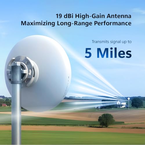 EnGenius EnStation6 Outdoor Wi-Fi 6 Wireless Bridge, 5GHz, 1200 Mbps, 2x2 MIMO, 19 dBi Antenna, 26 dBm, IP55, Long-Range Point-to-Point Up to 18km, Gigabit Port, Weatherproof - size: SINGLE, style: AX