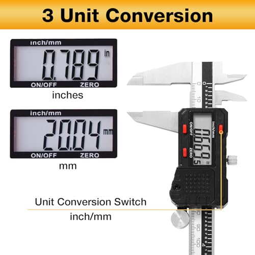 Digital Caliper 6 inch, Stainless Steel Vernier Micrometer - color: Stainless Steel