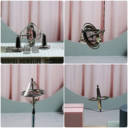 Joytech Precision Gyroscope Kill Time Metal Anti-Gravity Spinner Balance Toy JA23 - color: Silver+colorful