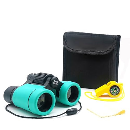 Kids Binoculars Ages 3-12 with Compass & Whistle - color: Nacy Blue