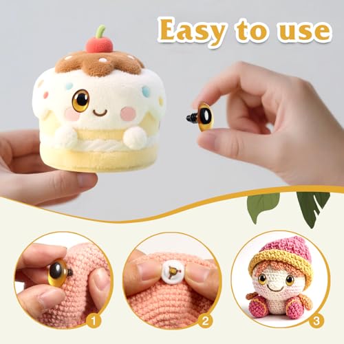 TOAOB 28pcs Gold Oval Safety Eyes with Washers 13 x 18mm Stuffed Animals Craft Plastic Doll Eyes for DIY Amigurumis Crochet Puppet Making - color: Gold