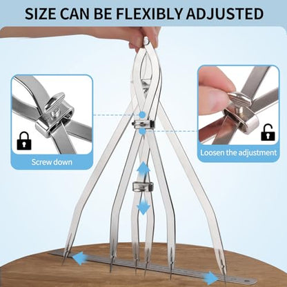 Radius Divider Tool with Bonus Stainless Steel Ruler (12in，2pcs) - size: 12 in(2pcs)