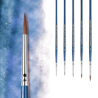 Golden Maple Kolinsky Sable Brushes, Miniature Paint Brushes - size: 5/0 2/0 0 1 2 Pointed Round