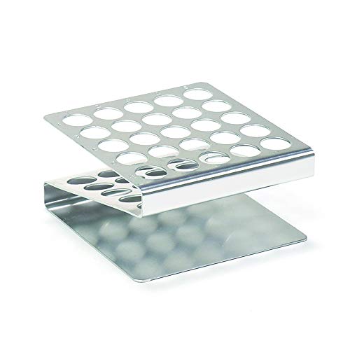ULAB Scientific Test Tube Rack Set, Z Shape, Suitable for Tubes of Dia. ≤16mm, 1pc in Stainless Steel, 1pc in Aluminum, UTR1003 - color: 2*25holes Steel&Aluminum