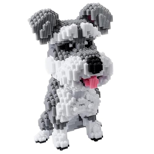 Schnauzer Dog 7100 Piece Micro Building Blocks Set for Teens & Adults Advanced 3D Construction Kit, STEM Fine-Motor Skill Toy, Birthday &, Family Indoor Creative Play - color: Schnauzer Dog