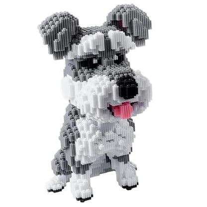Schnauzer Dog 7100 Piece Micro Building Blocks Set for Teens & Adults Advanced 3D Construction Kit, STEM Fine-Motor Skill Toy, Birthday &, Family Indoor Creative Play - color: Schnauzer Dog
