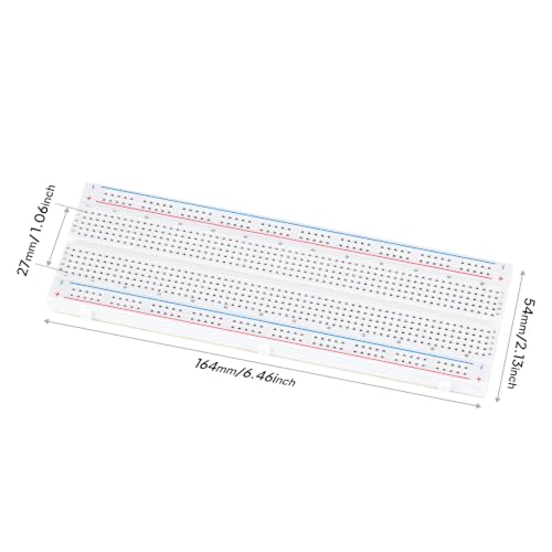 ELEGOO 3pcs Breadboard 830-Point Solderless Prototype PCB Board Kit - size: 3 PCS 830 Point