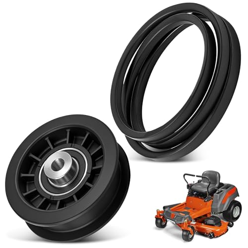 539110311 Idler Pulley Kit & 539110411 Drive Belt Compatible with Husqvarna Z254F Z200 Z4824 925ZX RZ4623 CZ3815 CZ4217 Lawn Mowers 12400 14259 607163
