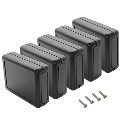 LeMotech 5 Pieces ABS Plastic Electrical Project Case Power Junction Box, Project Box Black 3.5 x 2.8 x 1.1 inch (90 x 70 x 28 mm) - size: 3.5" x 2.8" x 1.1"(5pc)