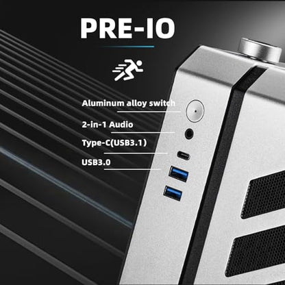 Mechanic Master C34Pro Portable Compact ATX/E-ATX Gaming PC Case Silver - color: Silver
