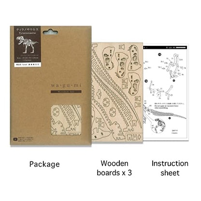 Tyrannosaurus Wooden Dinosaur 3D Puzzle - Fun DIY Wood Craft Kits - Ideal Gift for Birthdays and Party Favors - style: T-Rex