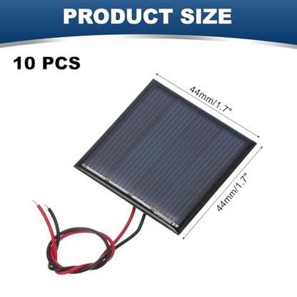 MECCANIXITY 10 Pcs 2V 0.22W 110mA Mini Solar Panels with 2 Cable - style: 2V 0.22W 110mA