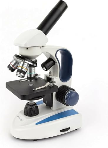 AmScope M158C-2L-E Digital Cordless Compound Monocular Microscope, WF10x and WF25x Eyepieces, 40x-1000x Magnification, Upper and Lower LED Illumination with Rheostat, Brightfield, and More - style: Classic