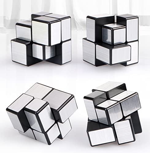 Mirror Speed Cube 2x2 Magic Cube Puzzle Silver - style: 2 level silver