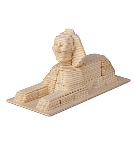 Puzzled 3D Puzzle Sphinx Wood Craft Construction Model Kit, Unique, Fun and Educational DIY Wooden Toy Assemble Model Unfinished Crafting Hobby Puzzle to Build and Paint for Decoration 161 Pieces Pack