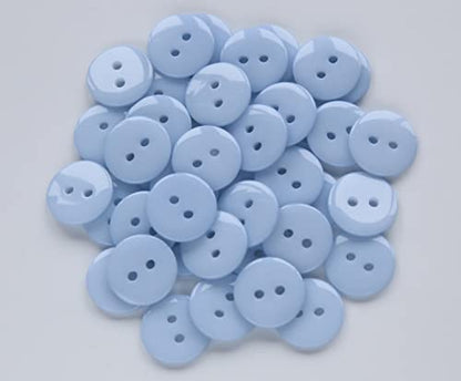 200pcs 5/8 Inch(15mm) Light Blue Buttons 2 Holes Resin Button for Sewing and DIY Crafts - color: Light blue