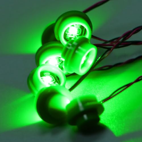 14PCS Building LED Lights 1X1 Circular Dot Compatible with LEGO(Green) - color: Green Light
