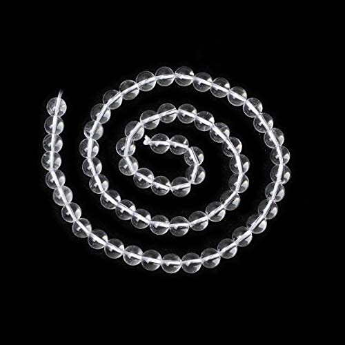 60PCS 6mm Natural Clear White Crystal Quartz Round Loose Beads Crystal Energy Stone for Jewelry Making 1 Strand 15" - color: White Quartz, size: 6mm