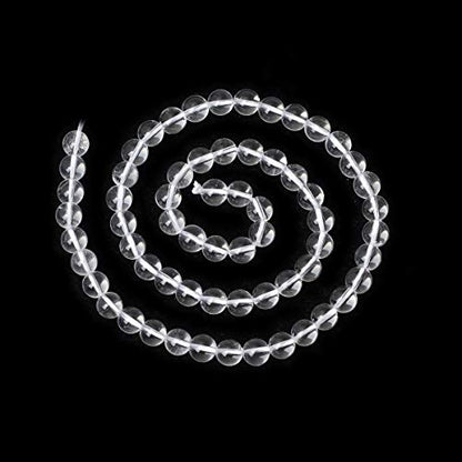 60PCS 6mm Natural Clear White Crystal Quartz Round Loose Beads Crystal Energy Stone for Jewelry Making 1 Strand 15" - color: White Quartz, size: 6mm