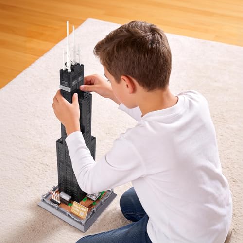 Oichy Willis Tower Chicago Architecture Block Set, World Famous Architecture Building Blocks, Collection Willis Tower Building Blocks for Adults and Kids(1241 PCS) - color: Willis Tower