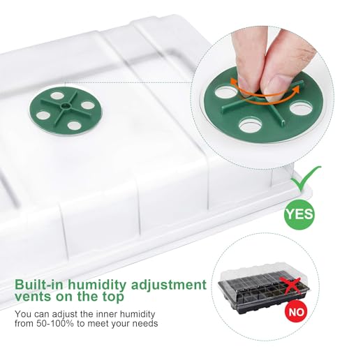 MIXC 10Pack Seed Starter Tray, 400Cell Mini Propagator Greenhouse Grow Kit - color: Green, size: 40-Cell 10-Pack