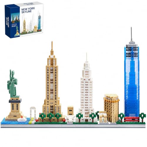 New York Skyline Architecture Micro Mini Building Block Set 3452Pcs - style: New York Skyline