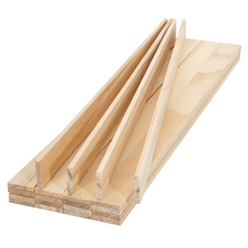 Wood Strips Slats Wooden Sticks for Crafts 1/8"x 3/4" x 12", 20 PCS Square Wooden Dowels for Crafts, Wood Trim Planks for Wall, Unfinished Pine Lumber Pieces for Crafting, Woodworking Models Making - size: 1/8x3/4x12 in-20 PCS