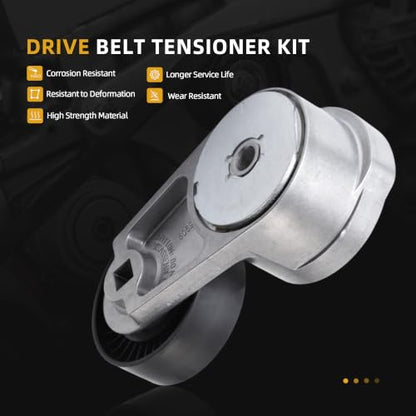 Serpentine Belt Tensioner Idler Pulley Kit #286570 243857 278950 - size: 2014-2022 for Ghibli/Quattroporte
