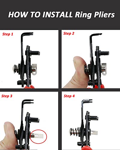 Snap Ring Pliers, Hosrnovo 4 In 1 C Clips Removal Retaining Set for Automotive and Engine Repair, Interchangeable Jaw Head 45 90 and 180 Degree Angled Jaws