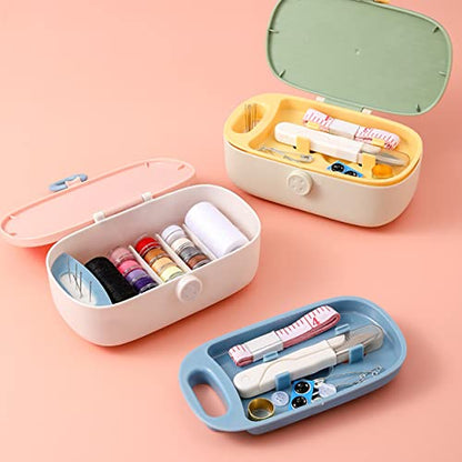 FKOG Portable Sewing Kit Basic, 135 Pcs Travel Sewing Supplies Repair Organizer with Self Threading Needles,Scissors,Measure Tape, Emergency Sewing Accessories for Adults, Beginners & Seniors (Green) - style: Green
