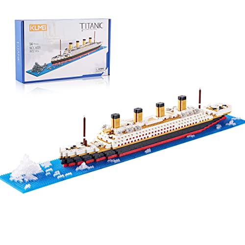 Titanic Building Block Set, Micro Building Briks Cruise Ship Model Kit with Detailed Iceberg Scene, Creative Collectible Gift for Adults and Teens ( 1872PCS )