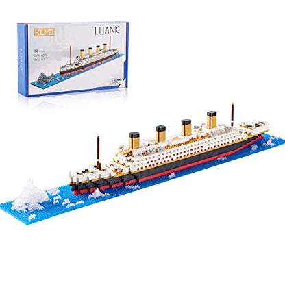 Titanic Building Block Set, Micro Building Briks Cruise Ship Model Kit with Detailed Iceberg Scene, Creative Collectible Gift for Adults and Teens ( 1872PCS )