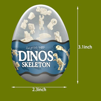 12PCS Pre Filled Easter Eggs with Toy - 12 in 1 Dinosaur Skeleton Model Kit - style: Dinosaur Skeleton