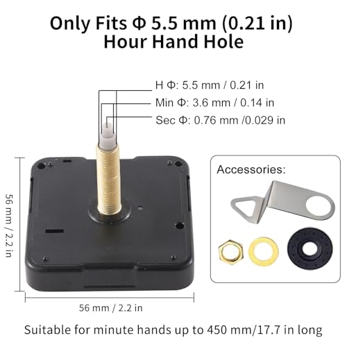 EMOON 2-Pack Quartz Clock Movement Replacement, Battery Operated Silent Clock Mechanism Kit for DIY Wall Clock Repair & Custom Clocks, Total Shaft Length 28 mm & 32 mm - size: Total Shaft Length 28MM+32MM