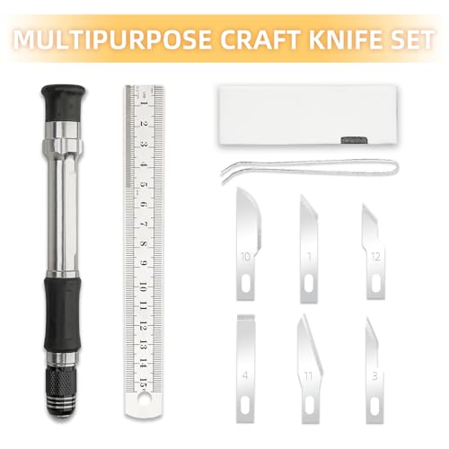 30pcs Craft Knife, Precision Cutter Hobby Knife Blades Set for Art Work, Scrapbooking, Stencil, Architecture Modeling, Wood Leather Working