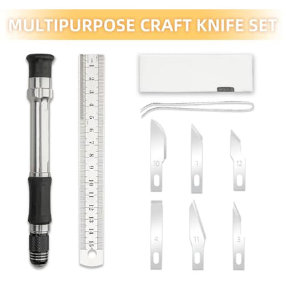 30pcs Craft Knife, Precision Cutter Hobby Knife Blades Set for Art Work, Scrapbooking, Stencil, Architecture Modeling, Wood Leather Working