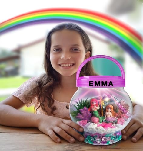 DIY Mermaid Light-Up Terrarium Kit for Kids Craft Gift for Girls Ages 4-10 - style: Mermaid