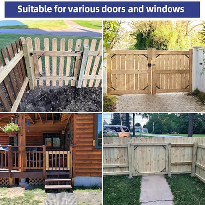 Fence Gate Kit Gate Hardware, 1 Set Anti Sag Gate Kit Heavy Duty No Sag, Anti Twist Gate Frame Corner Brackets Kit Withstand 150 lbs, Gate Hardware Kit for Wood Fence Gate - style: 1 Set