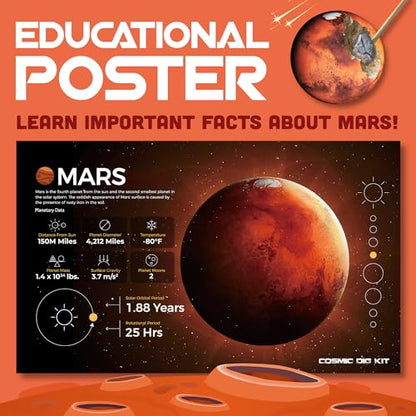 Cosmic Dig Kit by Big Discoveries - Explore the Planets of the Solar System with Gem & Fossil Excavation Kits for Kids | STEM Toy Science Dig Kits with Gemstones for Boys and Girls - style: Mars