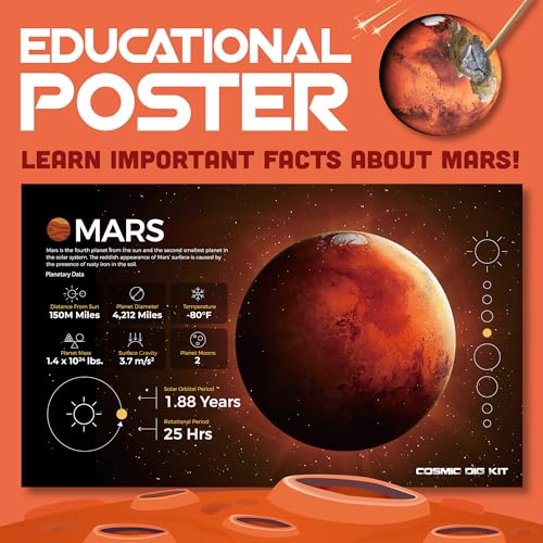 Cosmic Dig Kit by Big Discoveries - Explore the Planets of the Solar System with Gem & Fossil Excavation Kits for Kids | STEM Toy Science Dig Kits with Gemstones for Boys and Girls - style: Mars