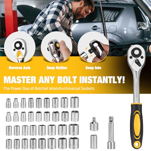 248-Piece Home Repair Hand Tool Set with Storage Case - color: Yellow