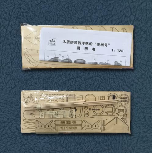 HAPYLY Scale DIY Hobby Wooden Ship Science Equipmen Assembly Model Boat Kits Sailing Boat Kit Decor Toy Gift (1:120) - size: 1:120