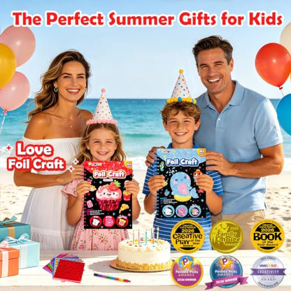 FUNNYB&G Foil Art Craft Kit for Kids, Sparkly Birthday Gift Toy for Girls - style: Food