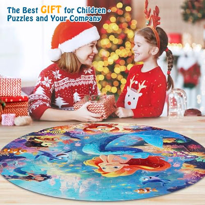 DIGOBAY 70 Piece Mermaid Jigsaw Floor Puzzle for Kids Ages 4-8 with Poster - style: mermaid