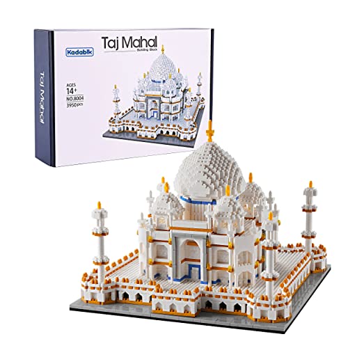 Kadablk Architechture Series for Adults and Teens,Taj Mahal Building Set,Model Contruction Kit 3950 PCS,Micro Block Set,New Seven Wonders,Landmark Model - color: Taj Mahal