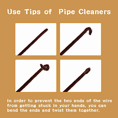 100 Pieces Pipe Cleaners Craft Chenille Stem Brown Pipe Cleaners - color: Brown